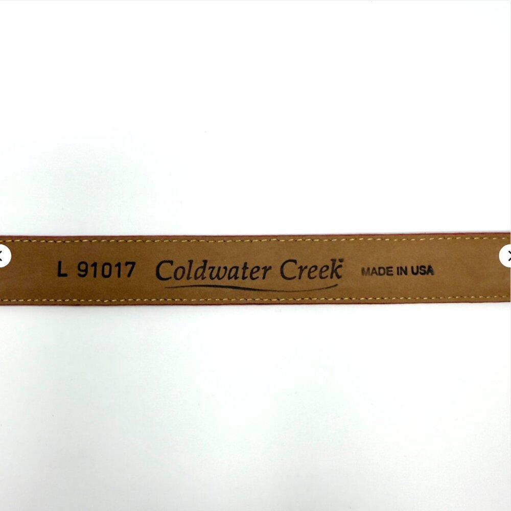 Coldwater Creek Leather Belt Croc Embossed Red Western Buckle‎ L - Picture 6 of 8